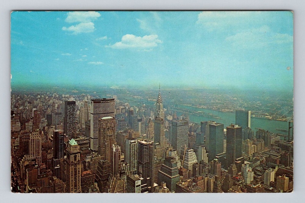Vintage Aerial View of NYC from Empire State Building Postcard
