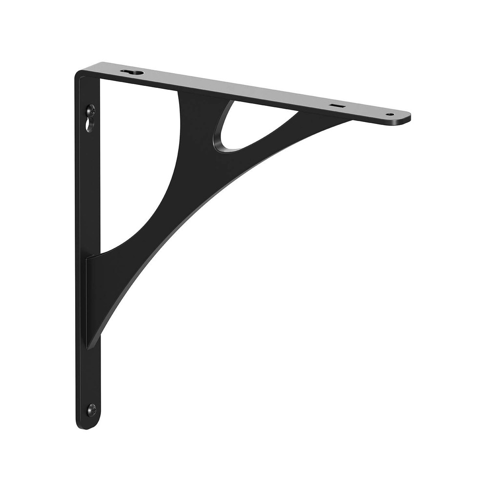 Black 12-inch Manhattan Decorative Shelf Bracket for Stylish Storage