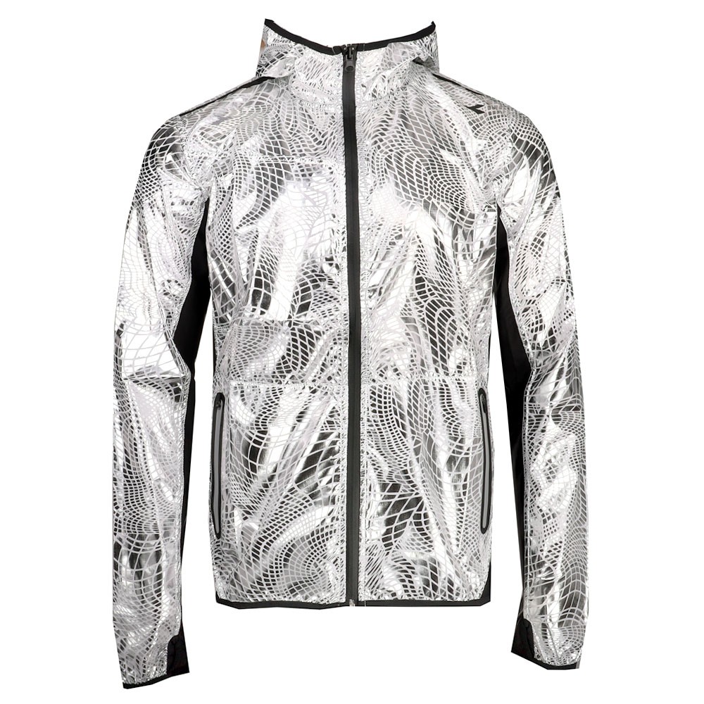 Diadora Men's Silver Bright Full Zip Athletic Jacket 170994-3500 Casual Outerwear