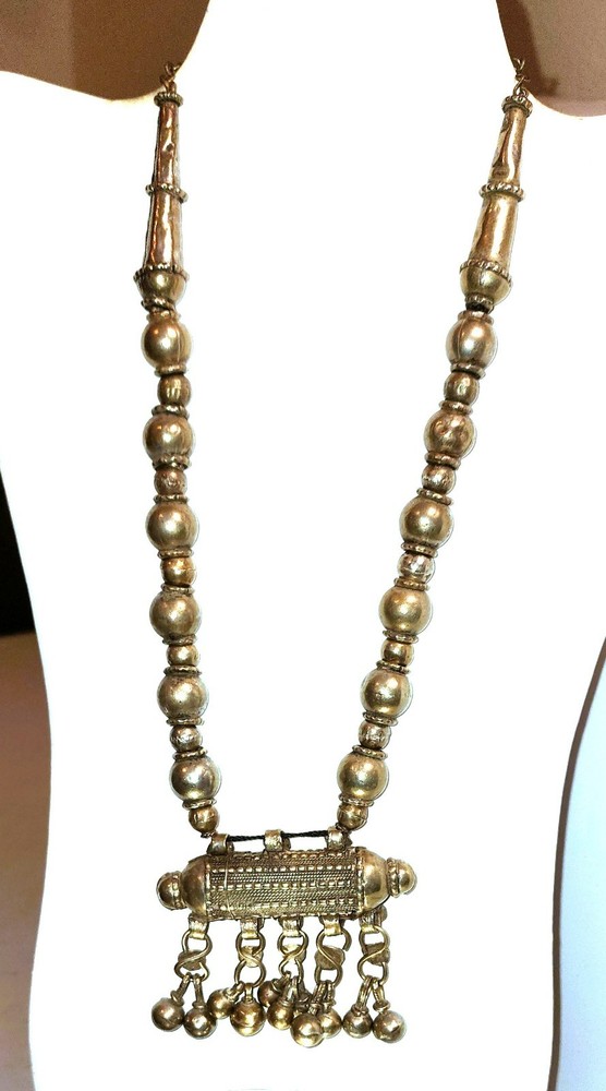 Antique Yemen Coin Silver Hirtz Necklace Entirely Handmade
