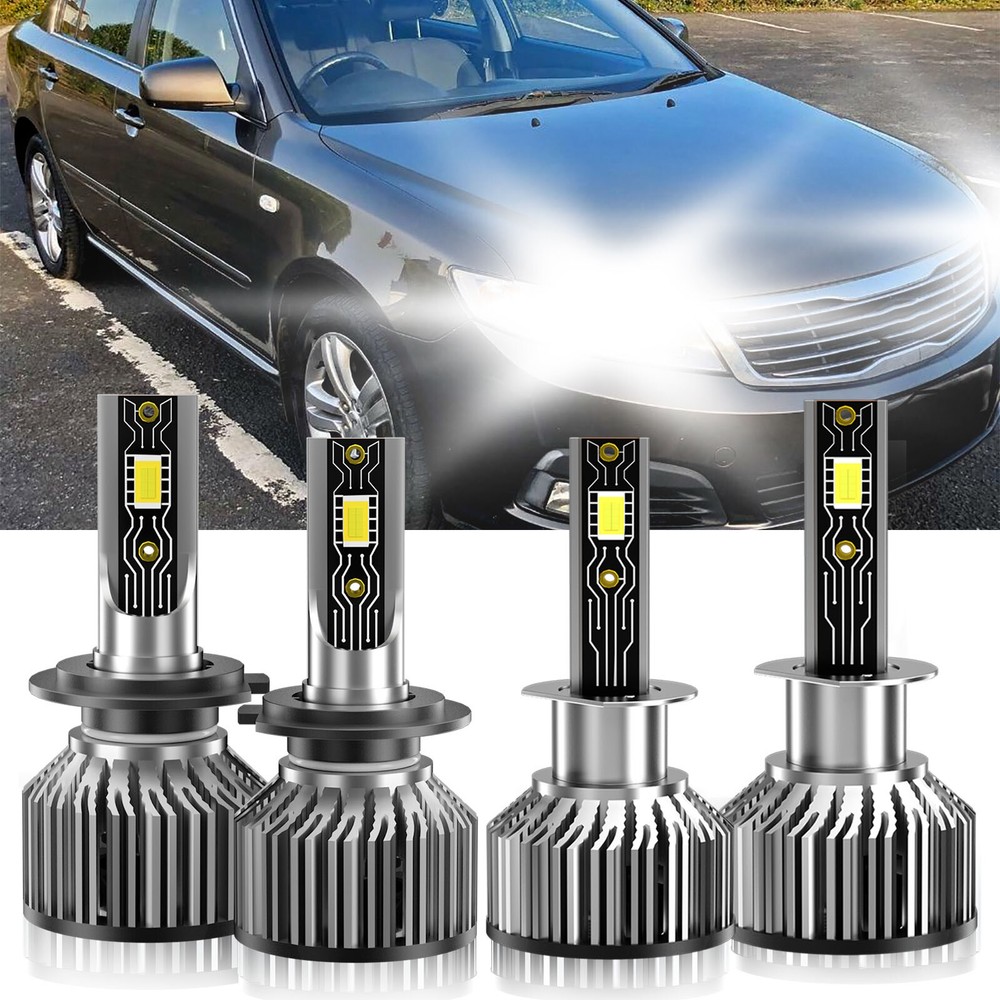 For Kia Magentis 2007-2007 4X H1+H7 LED Headlight Bulb Kit Combo High Low Beam
