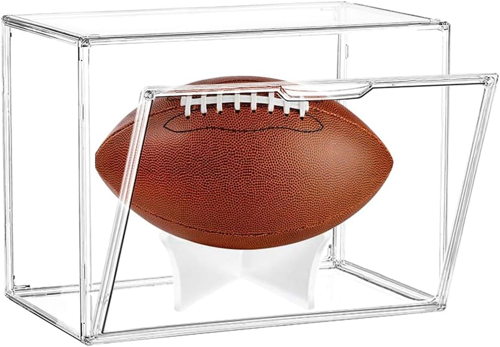 Football Display Case,  Acrylic Football Storage Box Full Size Assemblable Footb
