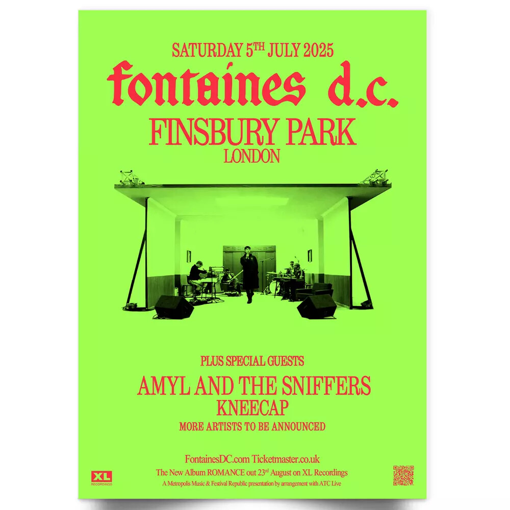 Fontaines D.C. Poster 2025 Romance Tour Concert Poster For Fontaines D.C Fans