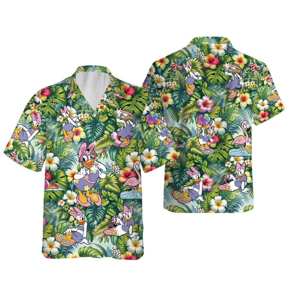 Tropical Daisy Duck Summer Vibes Happy Holiday Aloha 3D HAWAI SHIRT Christmas