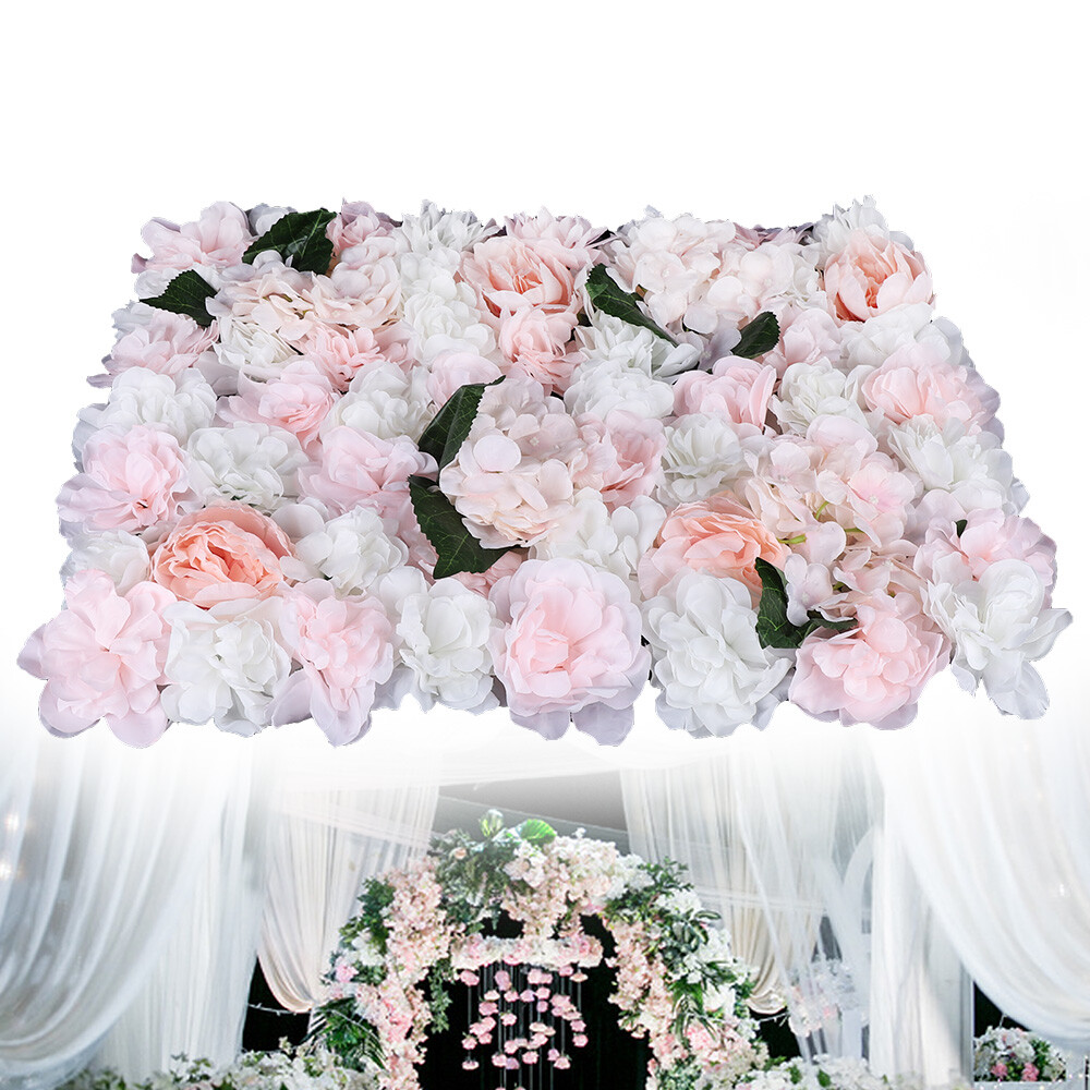 60x40cm 6 Pieces Artificial Flower Wall Panel Wedding Venue Rose Hydrangea Wall