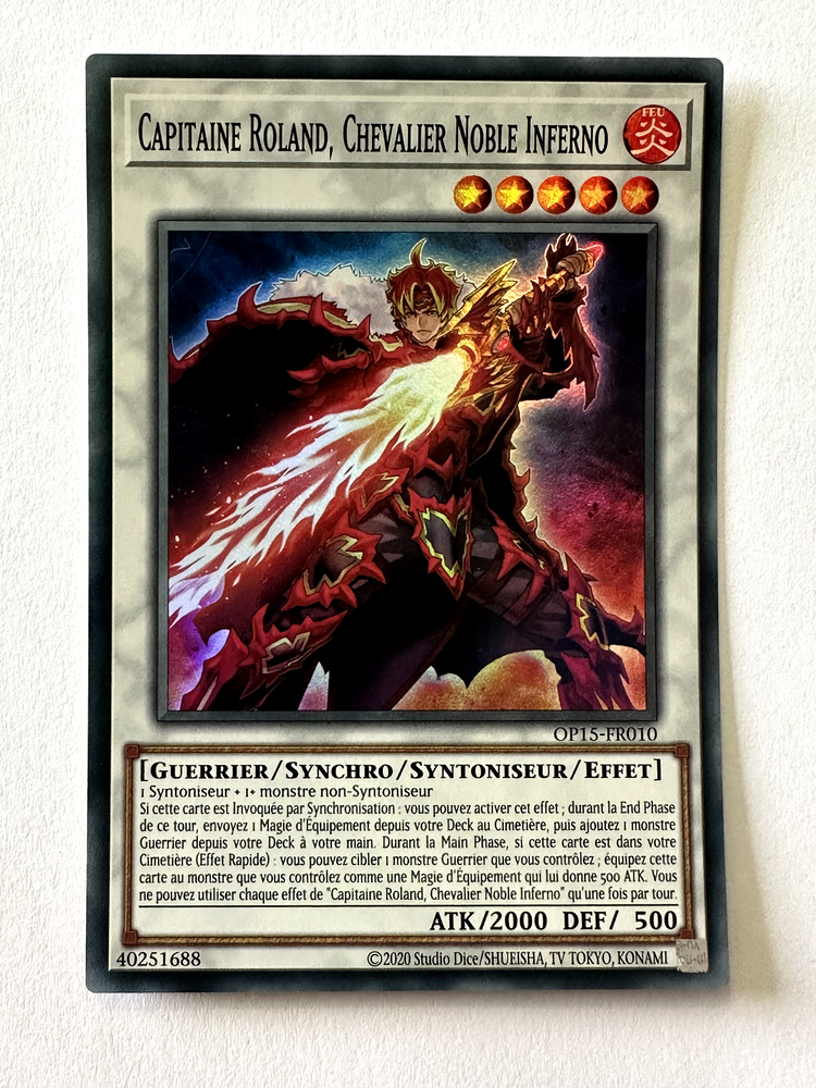 Yu-Gi-Oh JCC Captain Roland Noble Knight Inferno OP15-FR010 French Edition