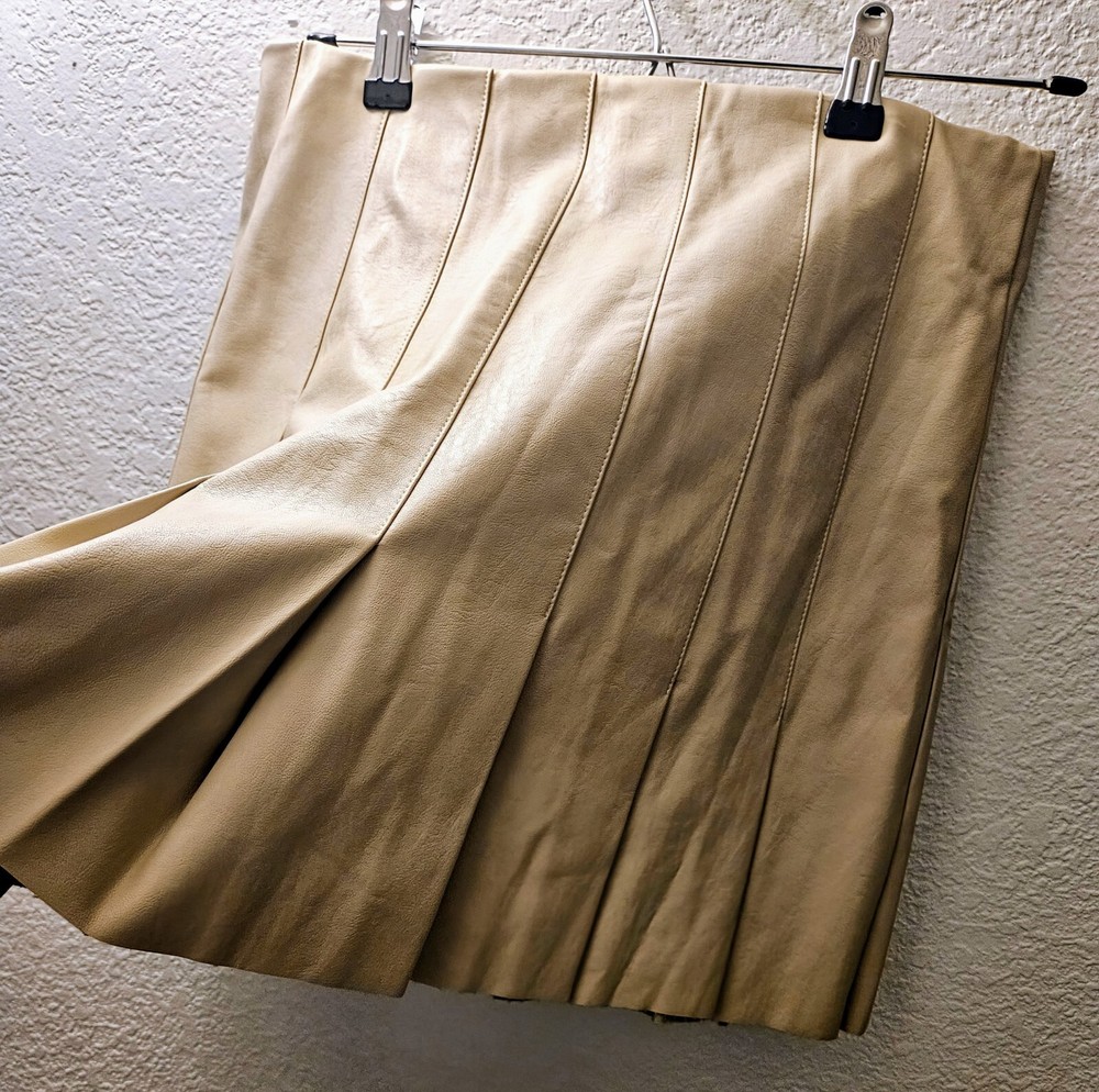 Endless Rose Womens Pleated Faux Leather Mini Skirt  