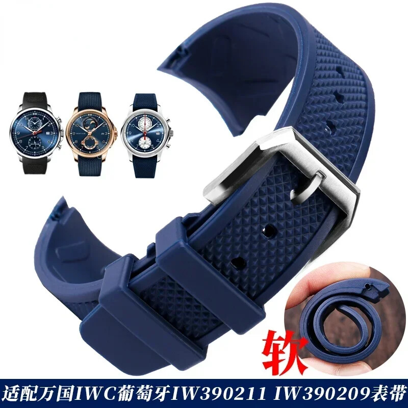 Silicone Watch Strap For IWC Portugal IW390211/IW390209 22mm Universal Men Band