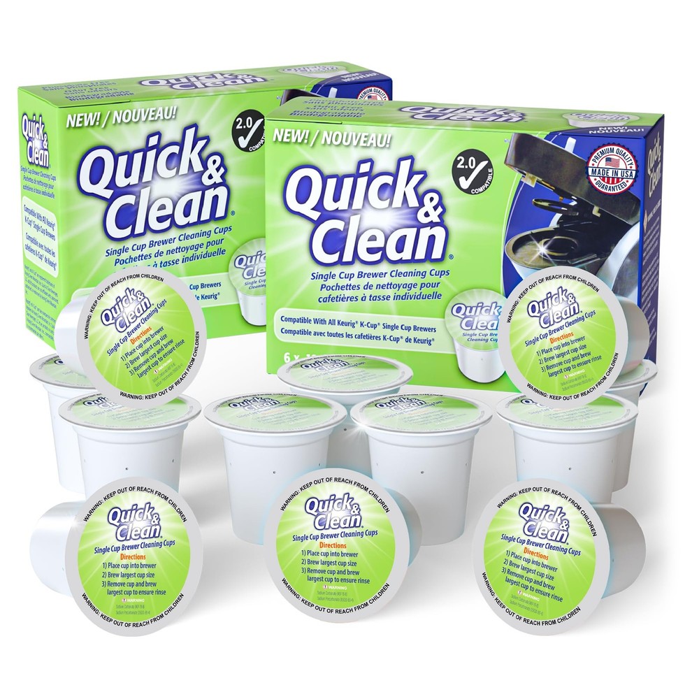 Quick & Clean [12-Pack] Keurig Cleaning Pods - K 12 Count (Pack of 1), Sage