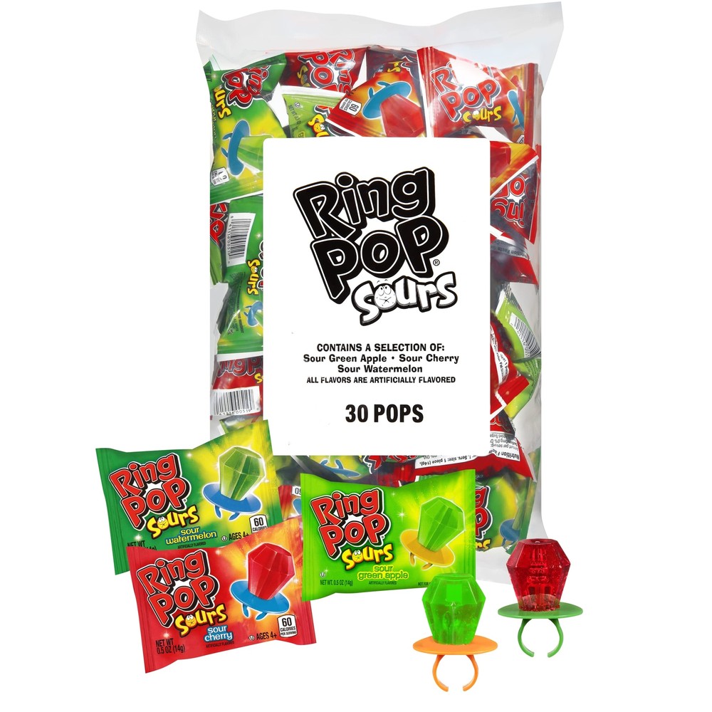 Bulk Sour holiday Candy Lollipop Variety Party Pack – 30 Count Lollipops w/ A...