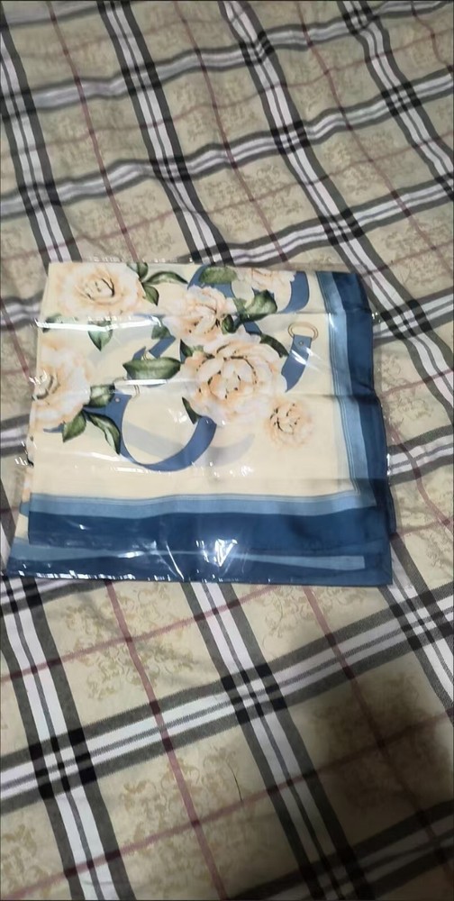 Stylish Printed Long Silk Scarf for Women, Sun Protective Shawl