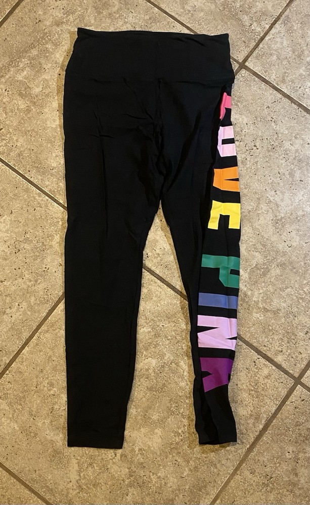 Victoria's Secret Pink Active Cotton High Waist Legging Love Pink Size Large