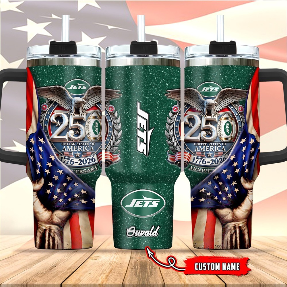 New-York-Jets Stanley 40oz Stainless Steel H2.0 Flowstate Quencher Tumbler