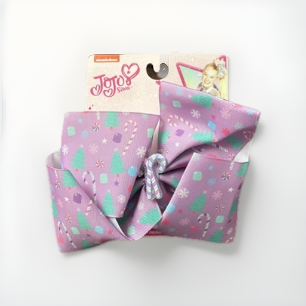 Nickelodeon Jojo Siwa Purple Christmas Candy Cane Tree Bow Decorations