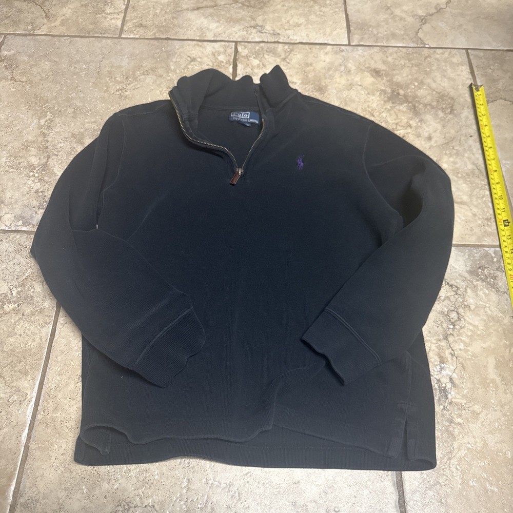 Polo Ralph Lauren Sweater Men's Small Pullover Black 3/4 Zip Stylish