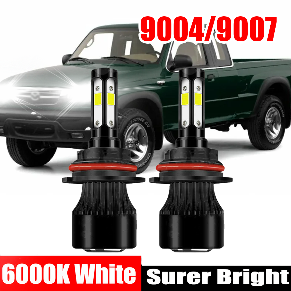 9007 CSP LED Headlight High Low Beam Bulbs For Mazda B2500 Cab Pickup 1998-2001