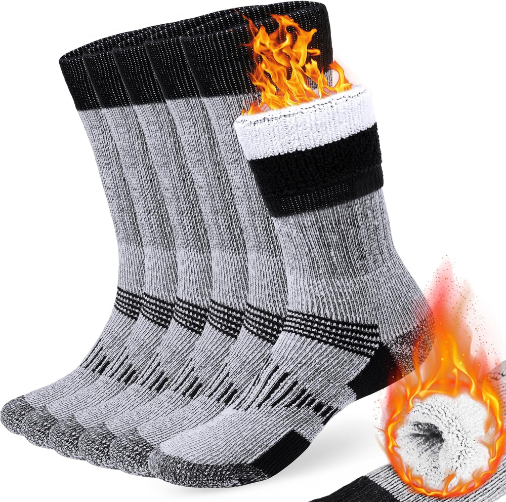 Merino Wool Thermal Hiking Socks for Men Women Warm Boot Socks 3 Pairs