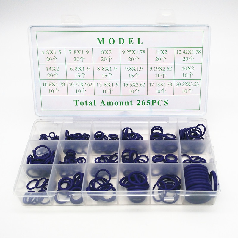 265 Pcs Car Seals Washers Gasket Air Conditioning Plumbing Rubber O Ring Pad Kit