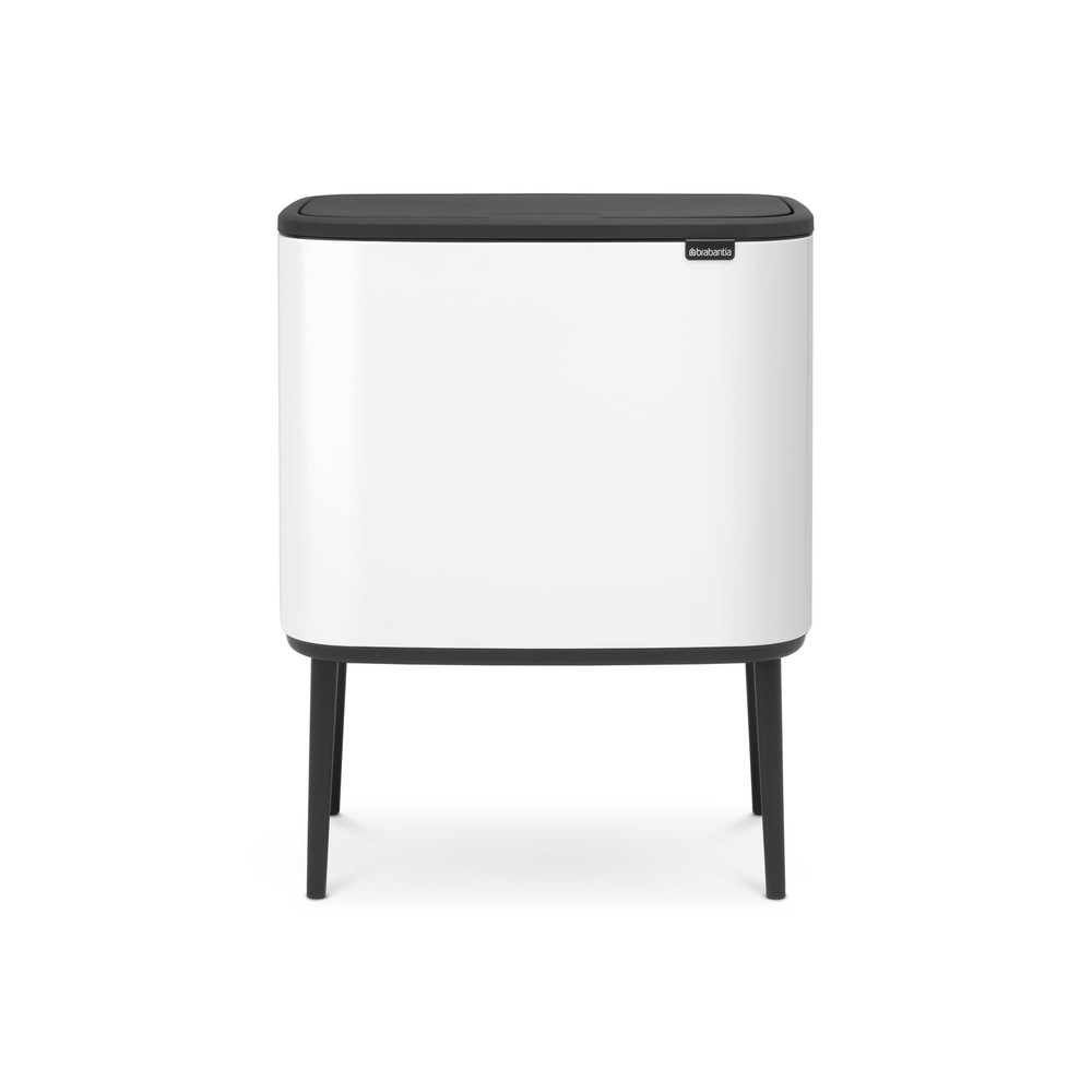 Brabantia Bo Trash Can - 1 x 9.5 Gal Inner Bucket (White) Waste/Recycling