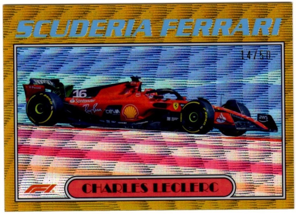 2023 Chrome Formula 1 Autos of '77 Gold Wave Refractors #AU77CL Charles Leclerc