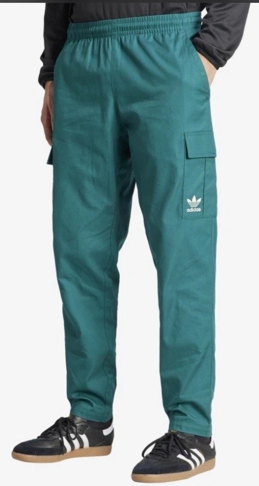Adidas Men’s Originals Woven Cargo Pants Joggers Collegiate Green Sz Medium  New