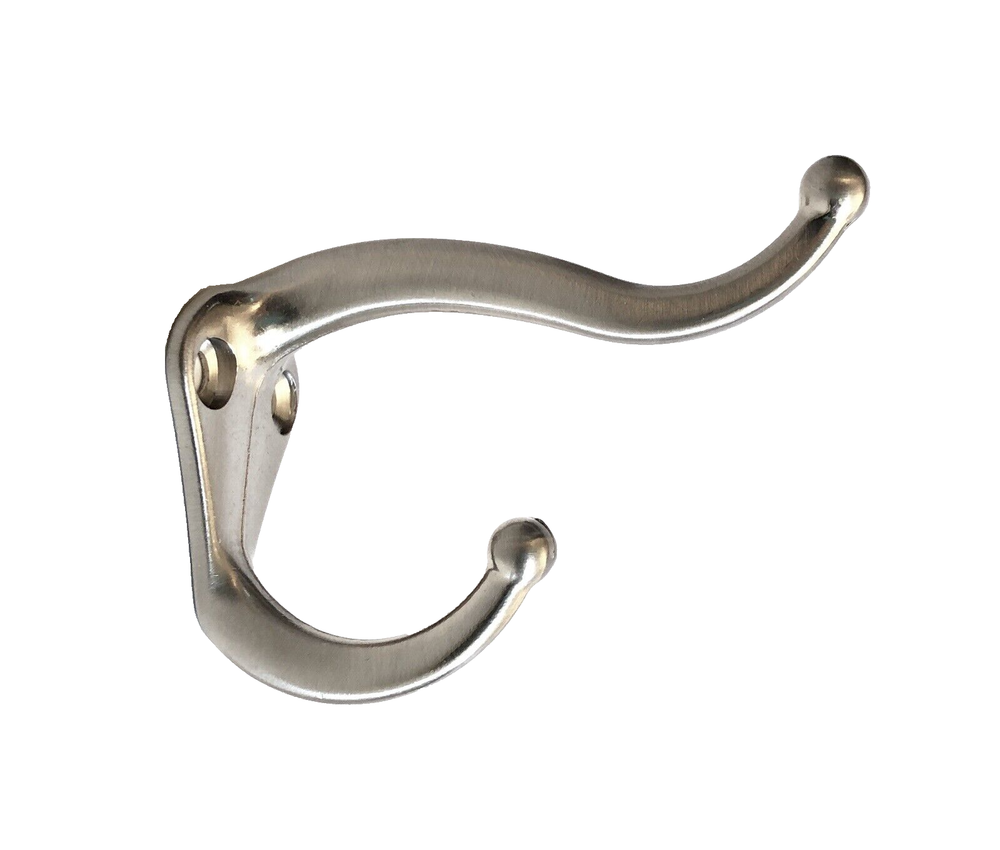 Double Hook 2-CT Hangers N325-712 Satin Nickel Finish Hat Hooks by National Mfg-image