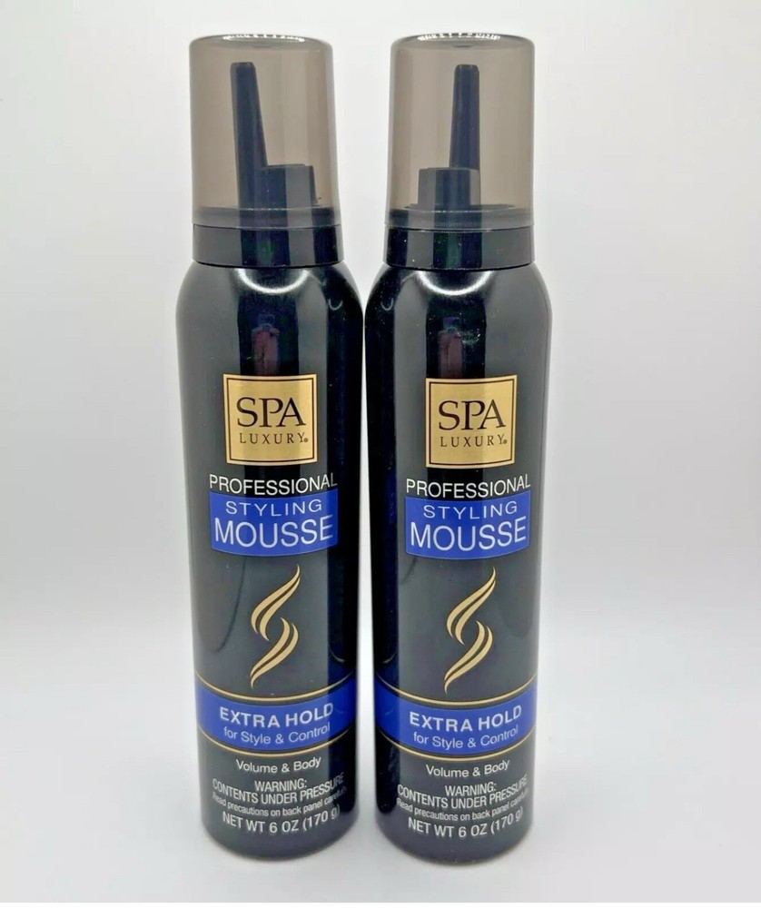 SPA Luxury Styling Hair Styling Mousse Extra Hold Volume Body Control 6oz 2 PK