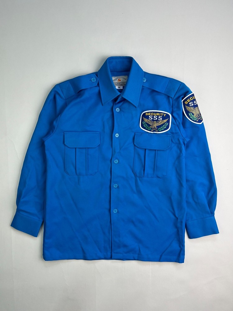 Vintage Security Work Shirt Blue Medium