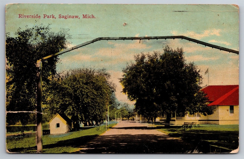 Riverside Park Saginaw MI C1912 DB Postcard AD7