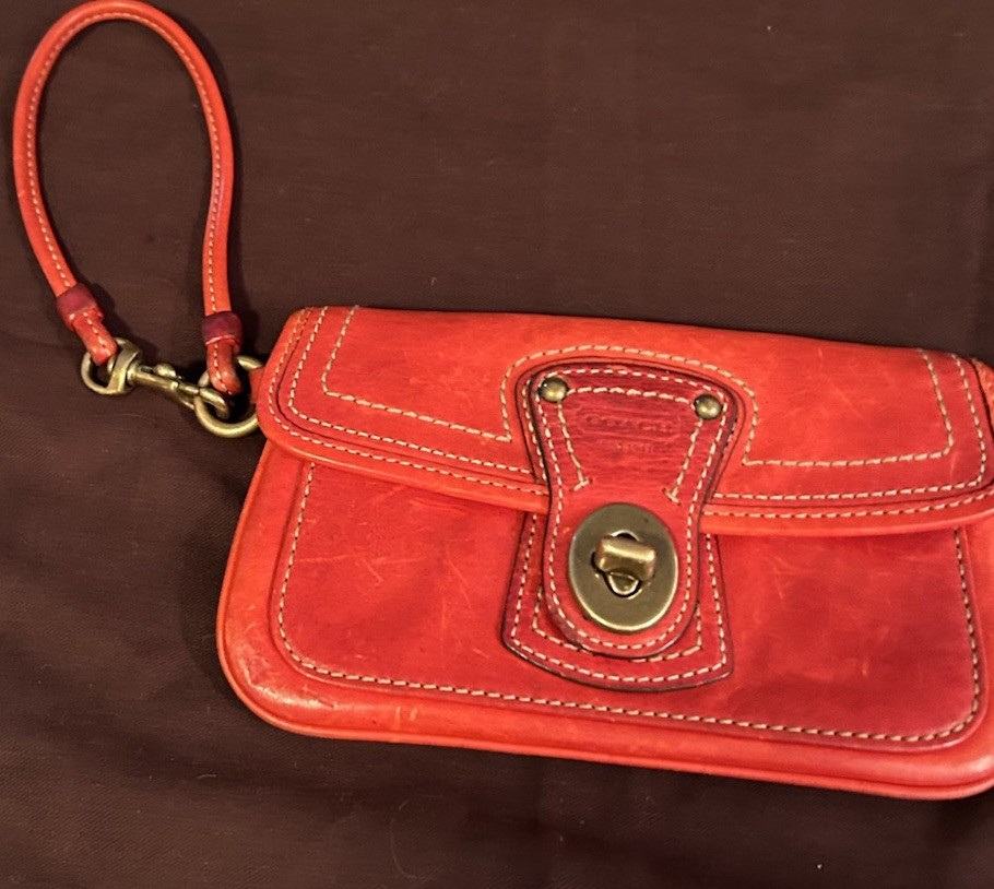 Coach Legacy Gigi  65th Anniversary Turn Lock Wristlet  Red - Coin Wallet