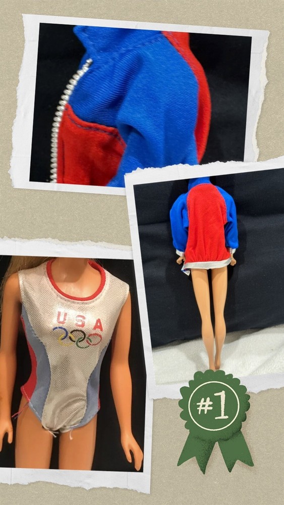 Barbie Olympic Swimmer Gymnast Cheerleader Athletic Leotard Jacket USA No Doll