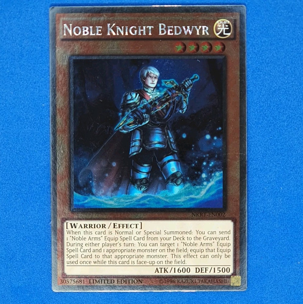 Noble Knight Bedwyr NKRT-EN002 Platinum Rare Limited Edition Yugioh Card