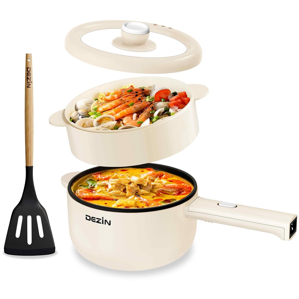 Cooker, 2L Non-Stick Sauté Pan, Rapid Noodles Cooker, Mini Pot for Steak, Egg...