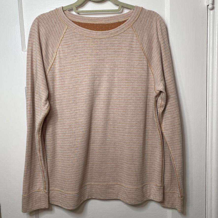 Cozy Reversible Long Sleeve Sweatshirt Orange Womens Large Casual Basics