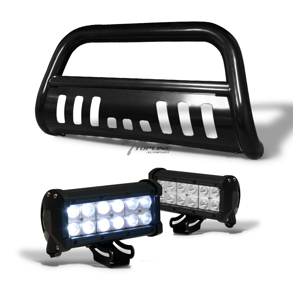 Topline For 1988-2000 GMC C10 C/K Pickup Black Bull Guard With 36W CREE LED Bars