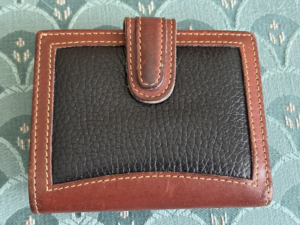 Vintage 1990s Coach Sheridan Leather Wallet Black & Brown GUC  