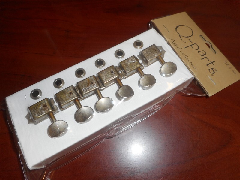 NEW - Q-Parts Aged Collection '57 Tele Style Tuning Keys - DISTRESSED NICKEL
