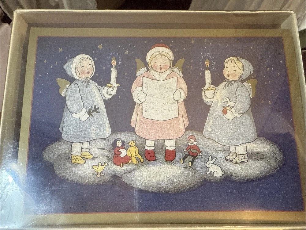 VTG Marcel Schurman Christmas Caroling Angels Card Set - 15 Boxed Cards NOS