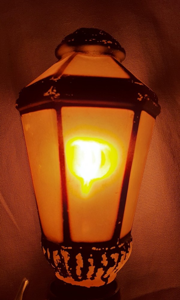 Vintage Figural Lantern Street Lamp Light Bulb Marked Austria Antique Old Works