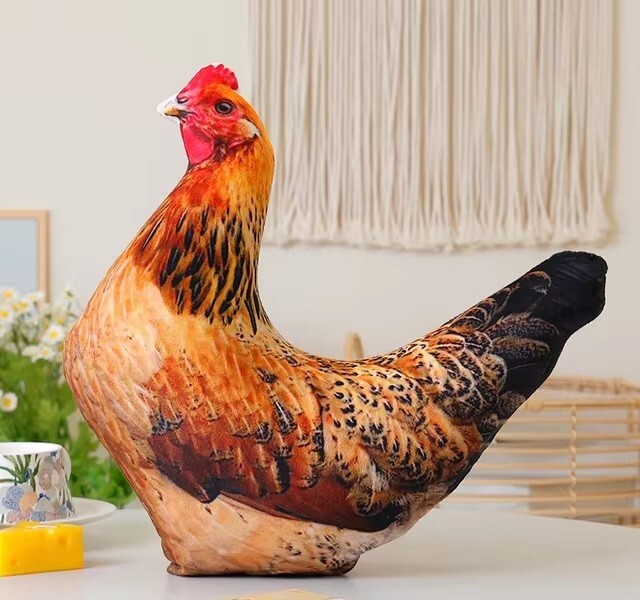 13 Inch Hen Chicken Bird Printed Plush Pillow Stuffed Animal Toy Kids Gift Doll