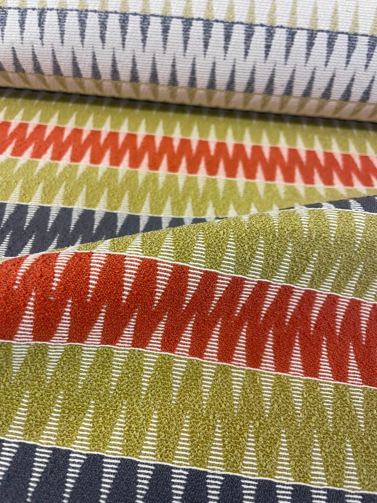 3.875 yd Knoll Durand Safflower Geometric Upholstery Fabric in Yellow Orange Gray