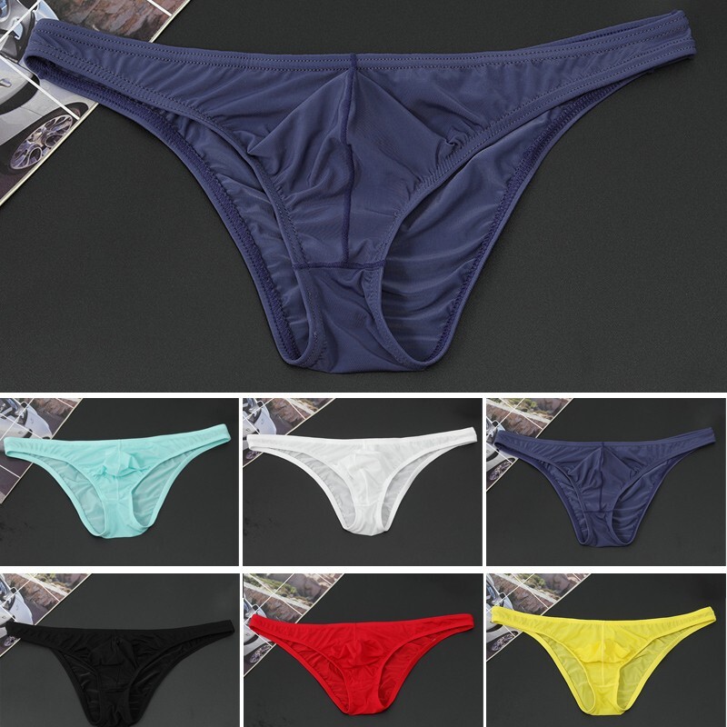 Mens Seamless Underwear Briefs Sheer Bulge Lingerie Thongs Panties Sissy Casual