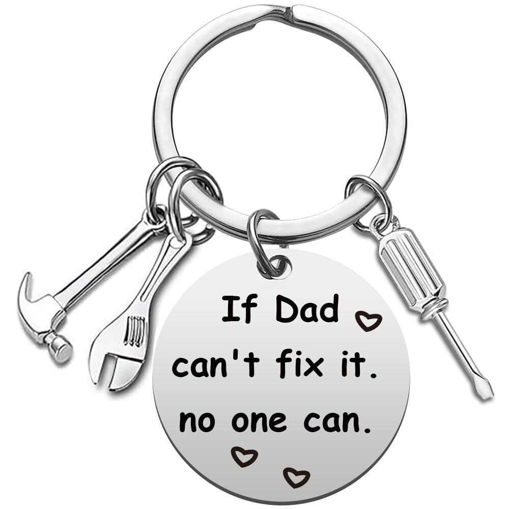 Fathers Day Keychain for Dad Gift from Daughter Son Birthday Dad Keychain-image