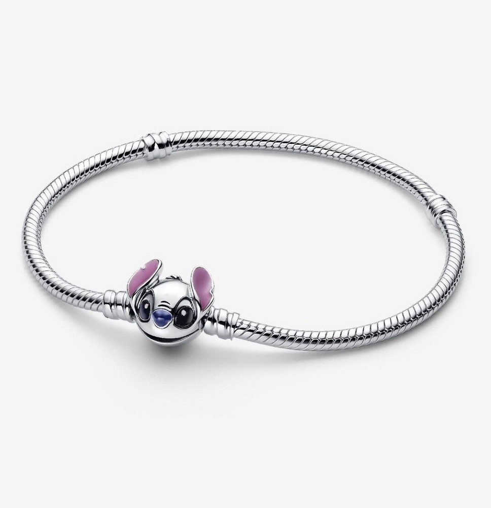 Authentic PANDORA 925 Sterling Silver Disney Stitch Snake Chain Bracelet 593738C011-19