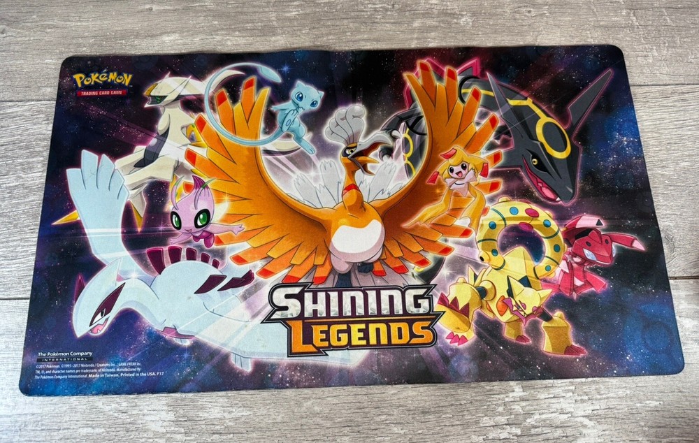 2017 Pokémon TCG Shining Legends Play Mat Ho-oh Lugia Rayquaza Mew Celebi USED