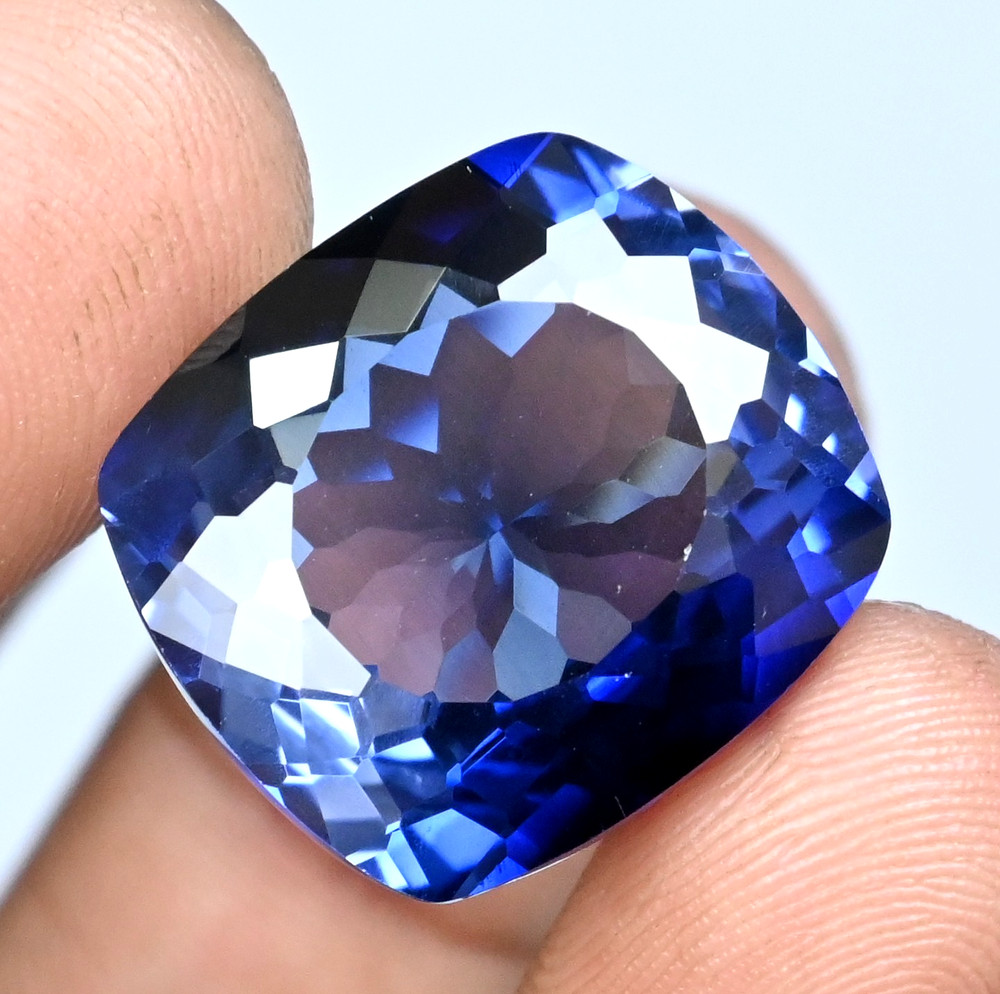 36.00 Ct Natural Ceylon Royal Blue Sapphire Cushion Certified Flawless Gemstone
