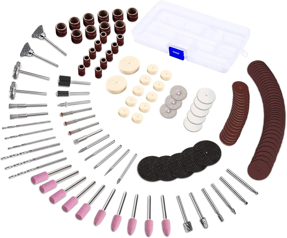 141Pcs Rotary Tool Accessories Kit - GOXAWEE 1/8-Inch Shank All Purpose Power To