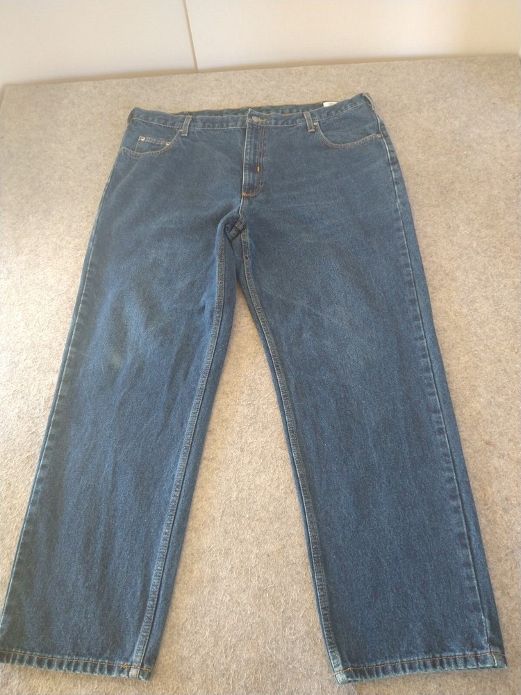 Members Mark Dark Blue 42X30 Five Pocket Jeans with Press Studs RN37763-image