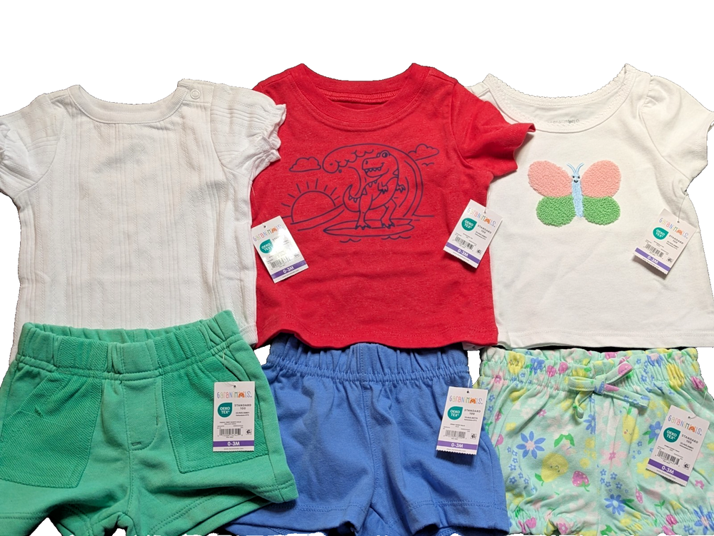 Garanimals Baby Girl 6-Piece Bundle 0-3 Months – NWT Mix & Match Set – Flaw...