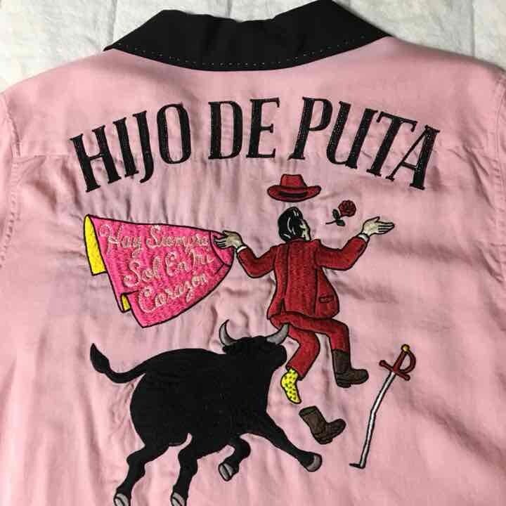 Vintage Wacko Maria 50s Bullfighter Long Sleeve Pink Shirt Size S Japan Pre-Owned